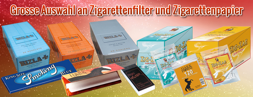 Zigarettenfilter und Zigarettenpapier zum günstig Rauchen / billiger Rauchen / preiswerter Rauchen günstig online kaufen / bestellen im Online Tabak Shop von Tabac-Trends.ch